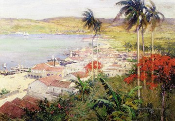  Habana Pintura al %C3%B3leo - Paisaje del puerto de La Habana Willard Leroy Metcalf